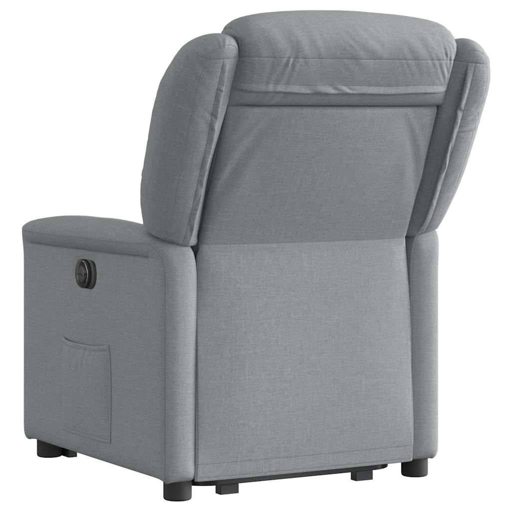 vidaXL Sillón eléctrico reclinable elevable de tela gris claro