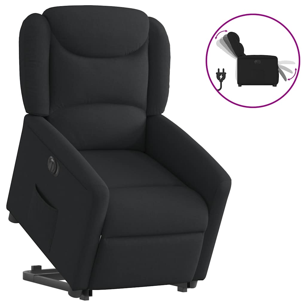 vidaXL Sillón eléctrico reclinable elevable de tela negro