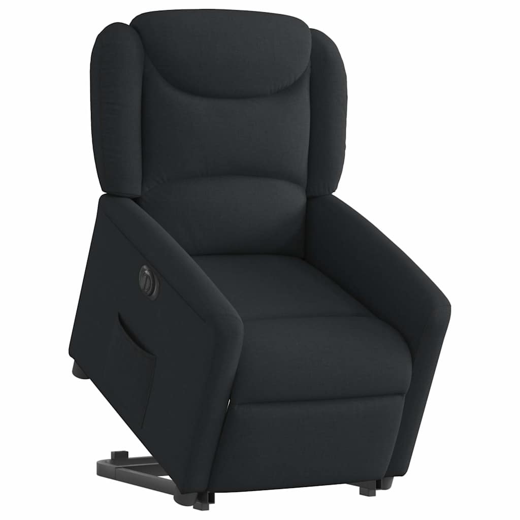 vidaXL Sillón eléctrico reclinable elevable de tela negro