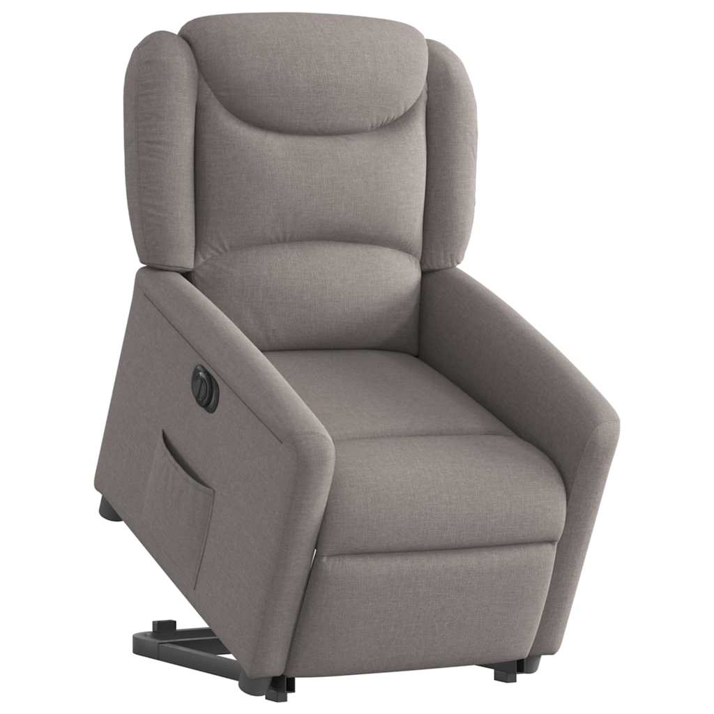 vidaXL Sillón eléctrico reclinable elevable de tela gris taupe