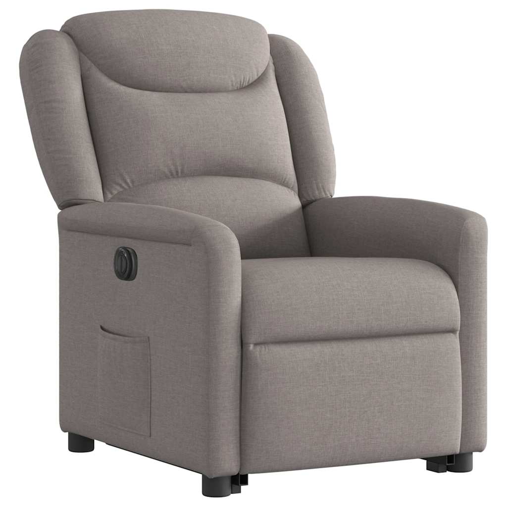 vidaXL Sillón eléctrico reclinable elevable de tela gris taupe