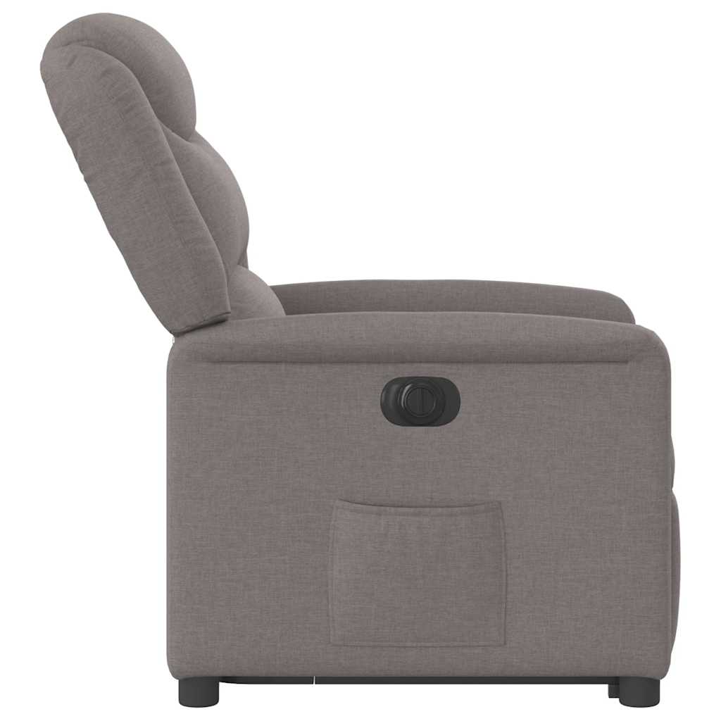 vidaXL Sillón eléctrico reclinable elevable de tela gris taupe