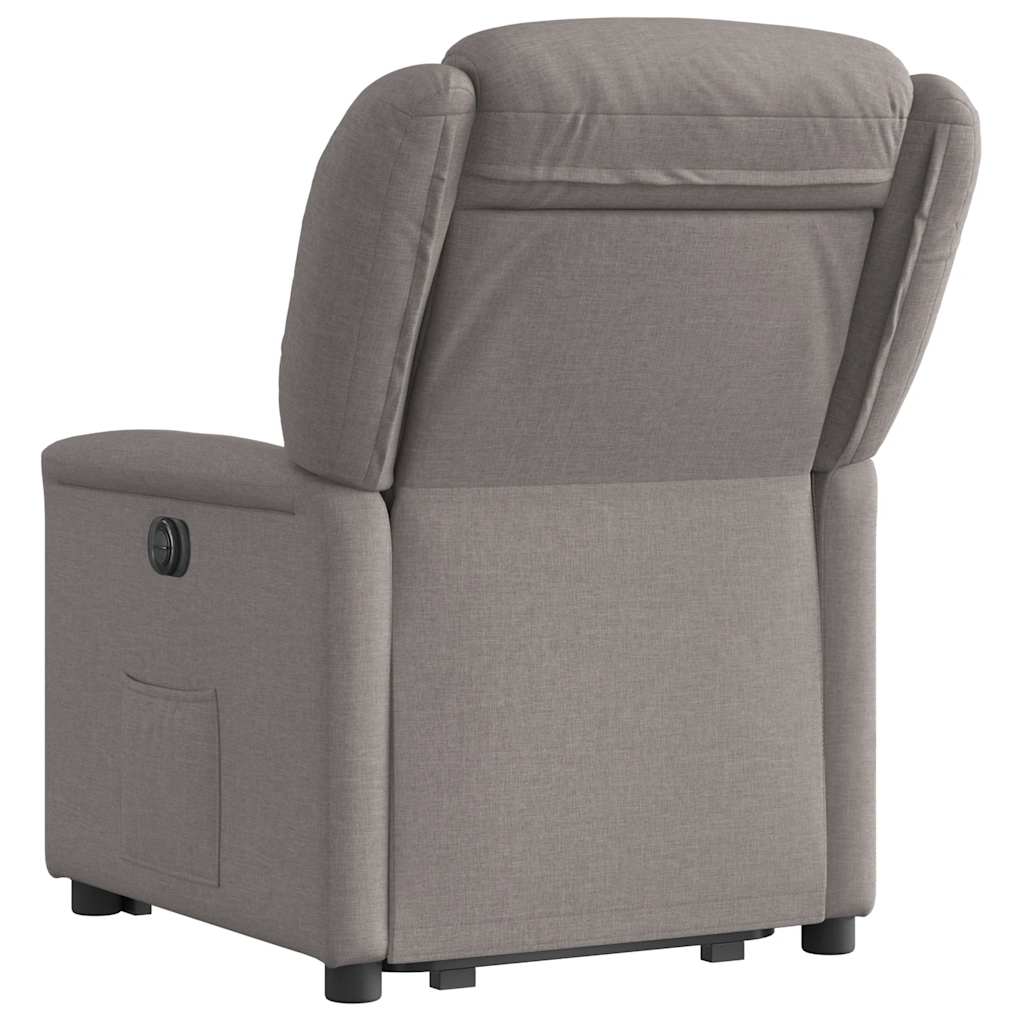 vidaXL Sillón eléctrico reclinable elevable de tela gris taupe