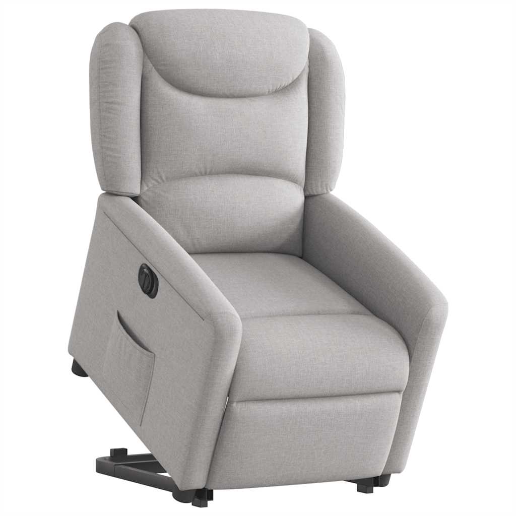 vidaXL Sillón eléctrico reclinable elevable de tela gris nube