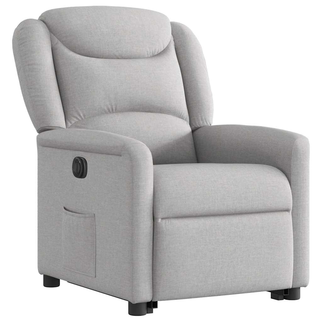 vidaXL Sillón eléctrico reclinable elevable de tela gris nube