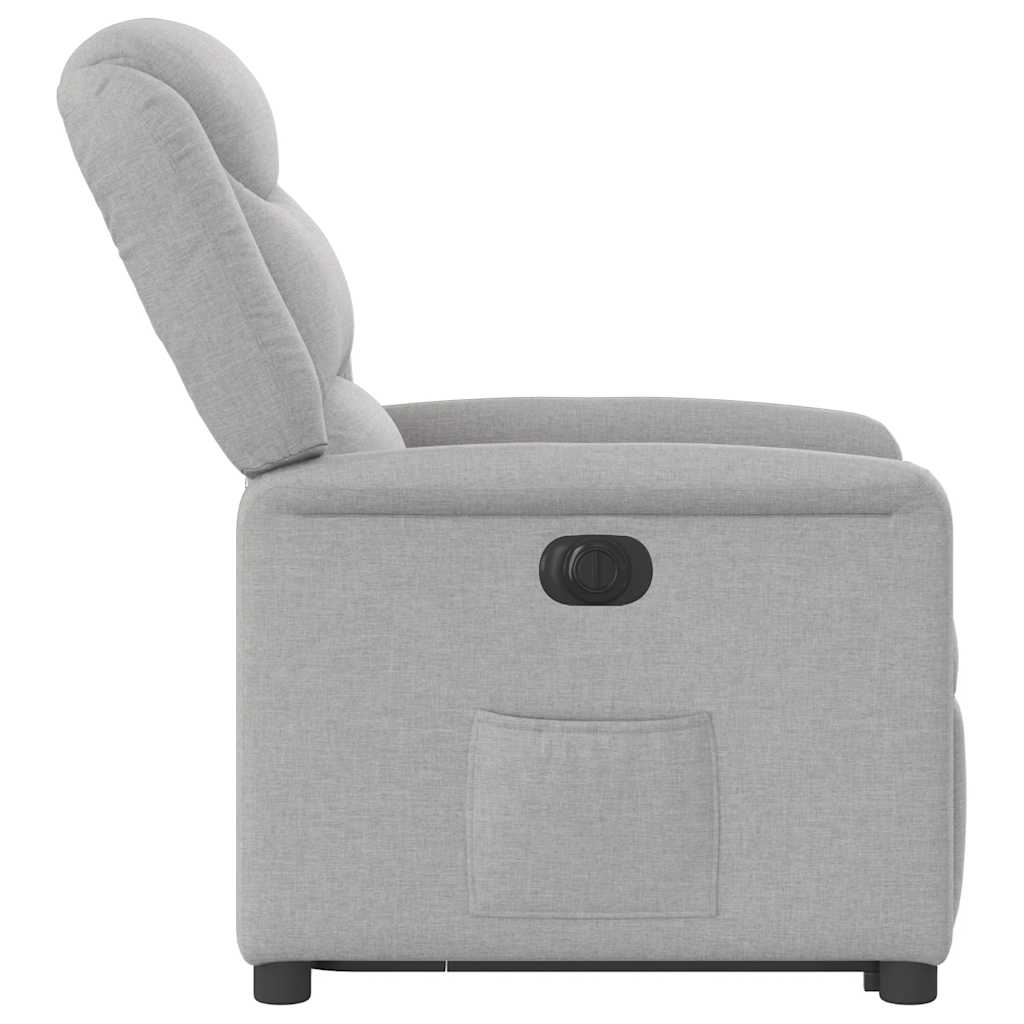 vidaXL Sillón eléctrico reclinable elevable de tela gris nube