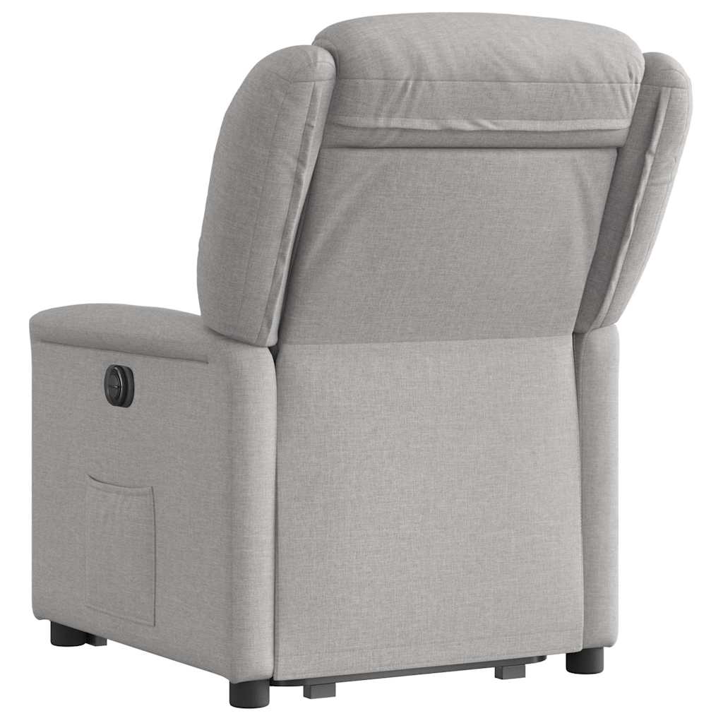 vidaXL Sillón eléctrico reclinable elevable de tela gris nube