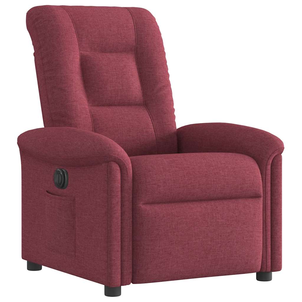 vidaXL Sillón reclinable eléctrico tela rojo tinto