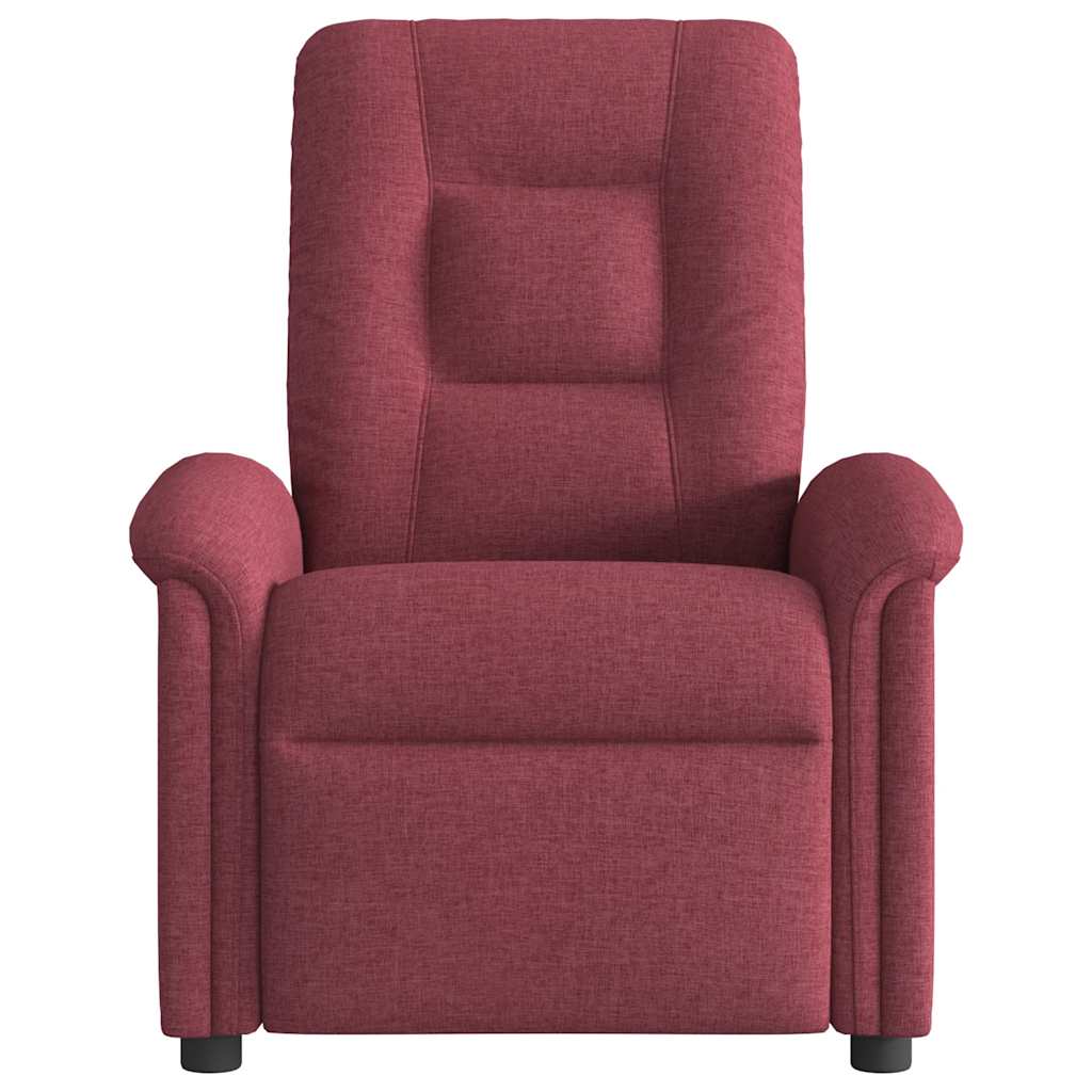 vidaXL Sillón reclinable eléctrico tela rojo tinto