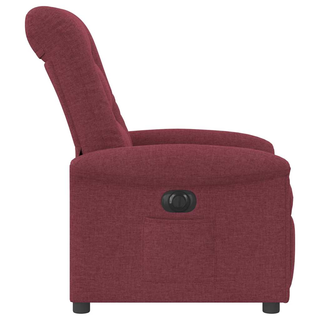 vidaXL Sillón reclinable eléctrico tela rojo tinto