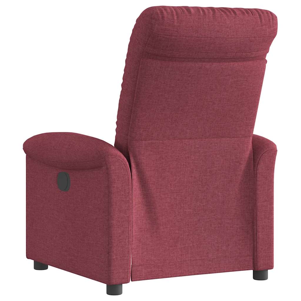 vidaXL Sillón reclinable eléctrico tela rojo tinto