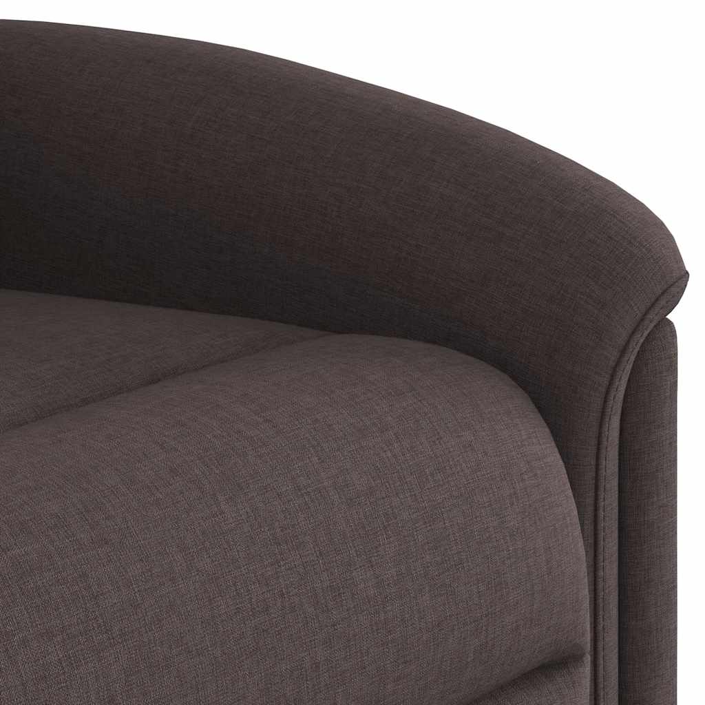 vidaXL Sillón reclinable eléctrico tela marrón oscuro