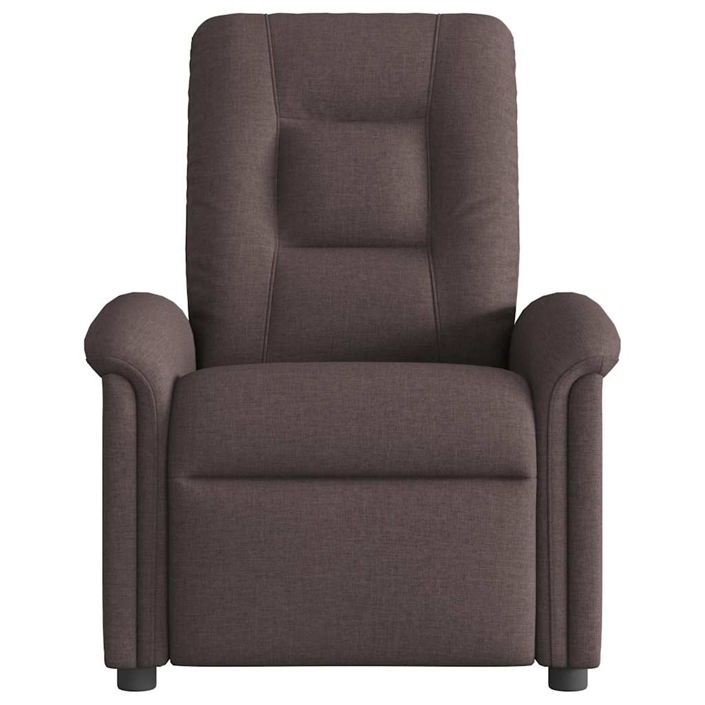 vidaXL Sillón reclinable eléctrico tela marrón oscuro