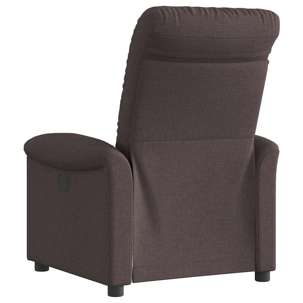 vidaXL Sillón reclinable eléctrico tela marrón oscuro