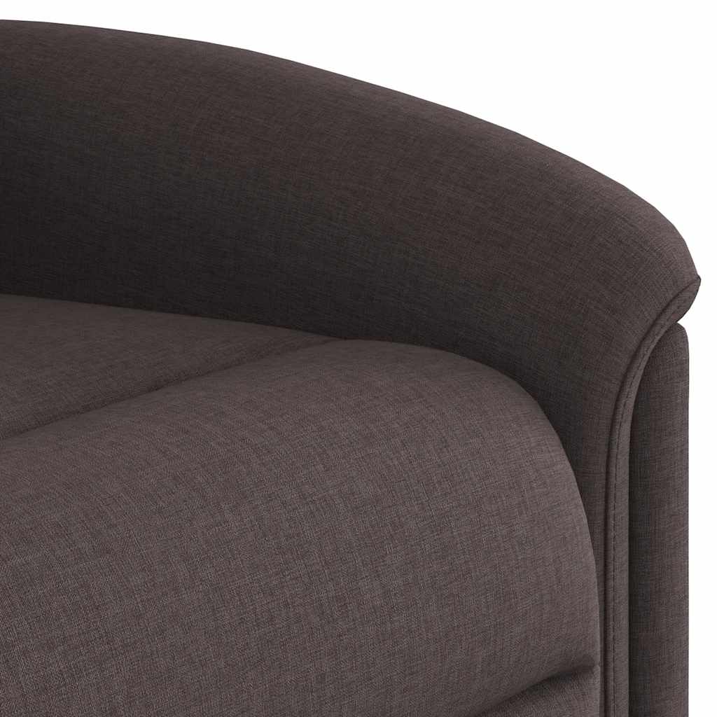 vidaXL Sillón reclinable de masaje eléctrico tela marrón oscuro