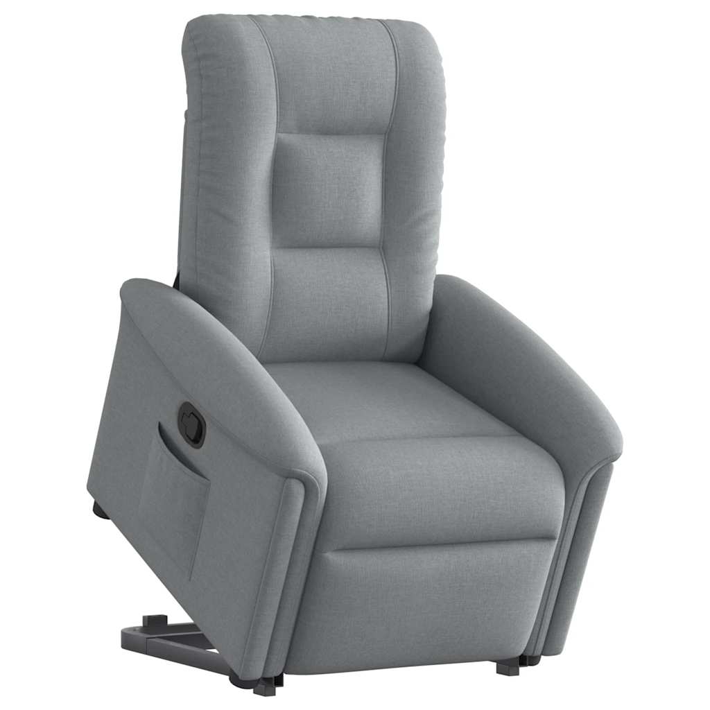 vidaXL Sillón reclinable elevable de tela gris claro