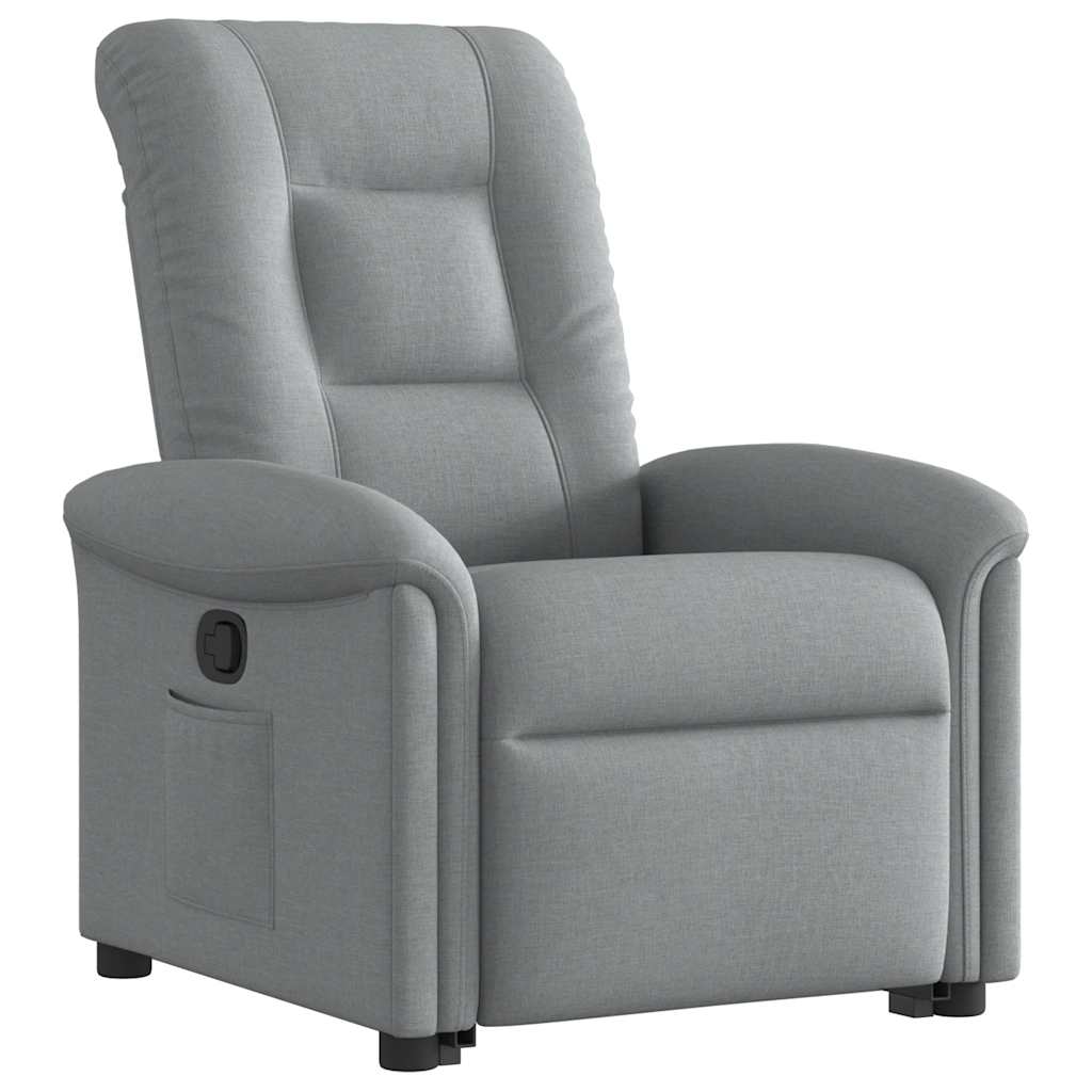 vidaXL Sillón reclinable elevable de tela gris claro