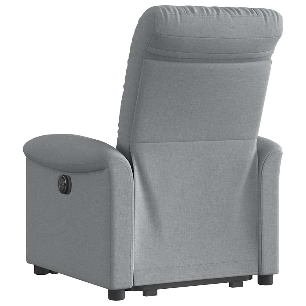 vidaXL Sillón reclinable elevable de tela gris claro