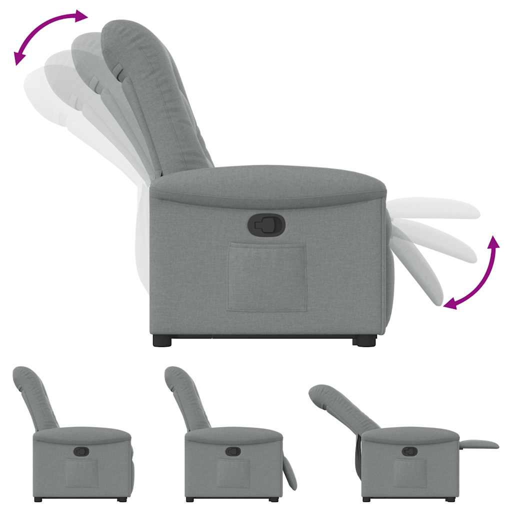 vidaXL Sillón reclinable elevable de tela gris claro