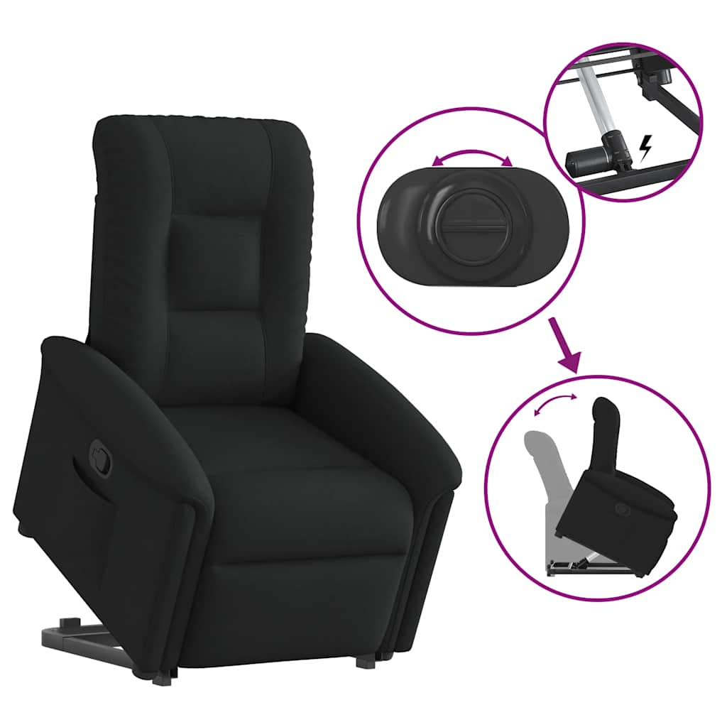 vidaXL Sillón reclinable elevable tela negro