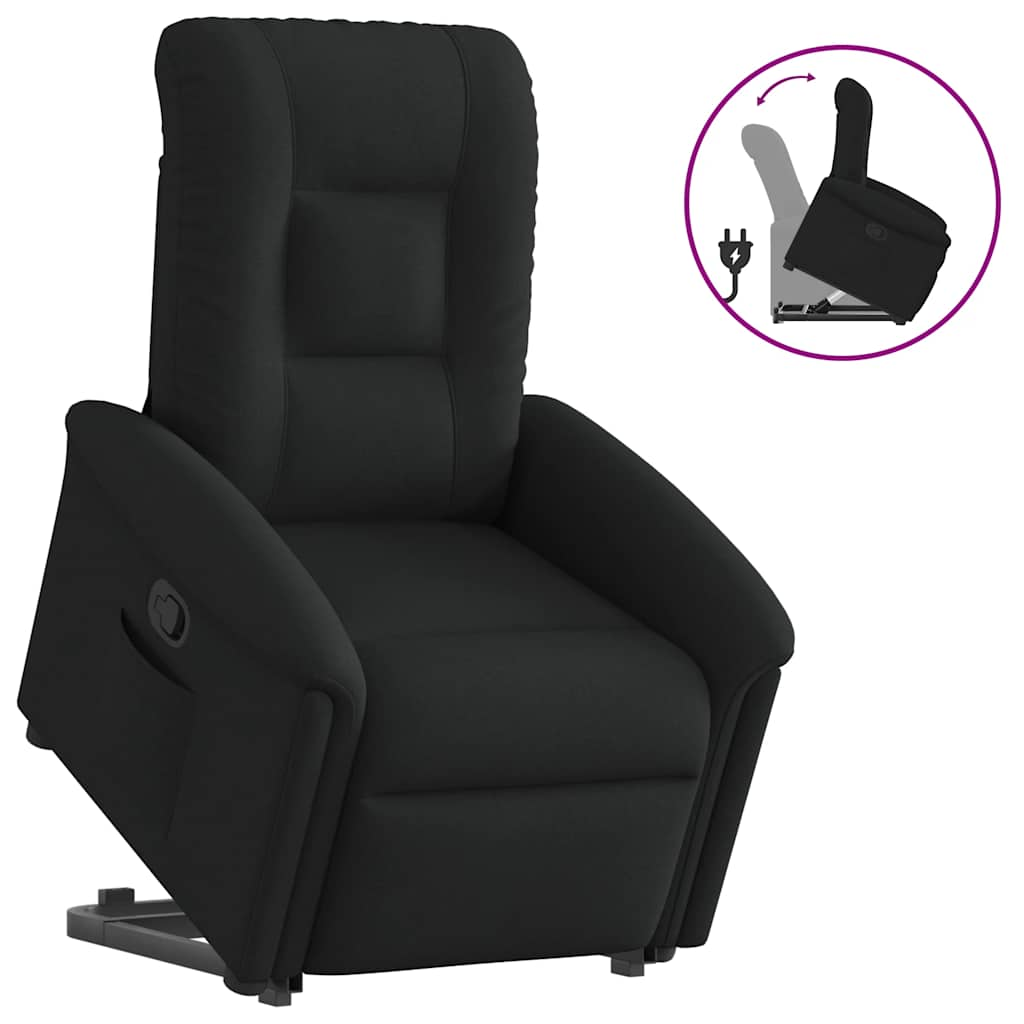 vidaXL Sillón reclinable elevable tela negro