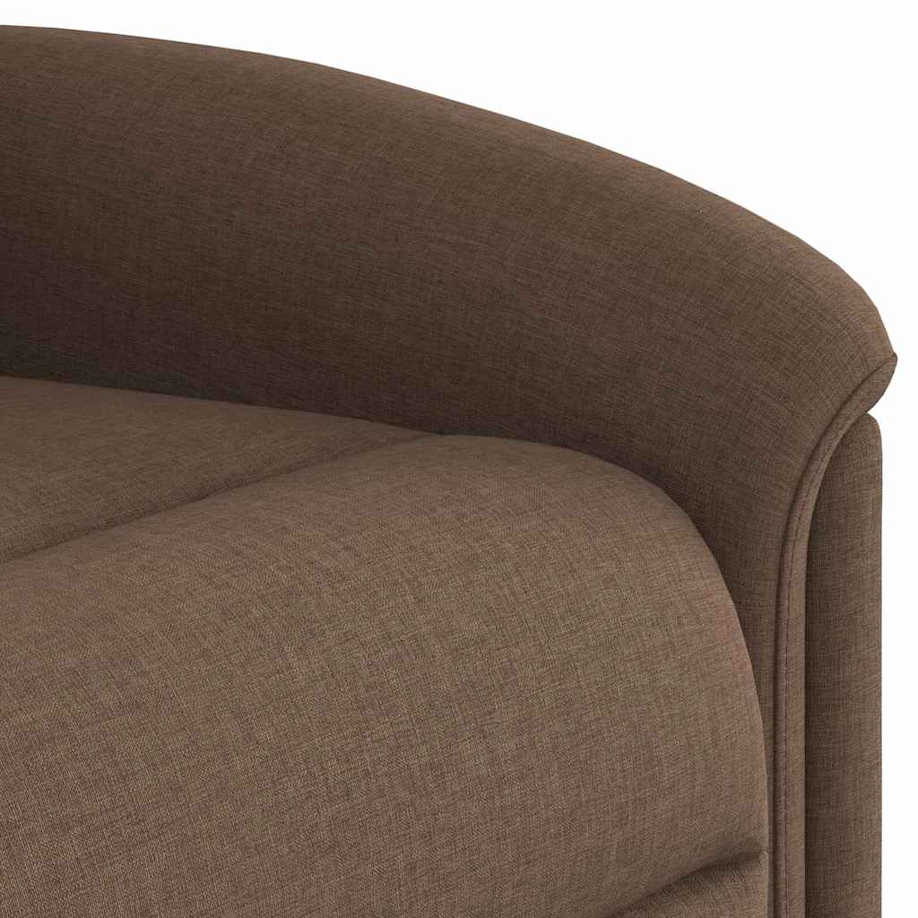 vidaXL Sillón reclinable elevable de tela marrón