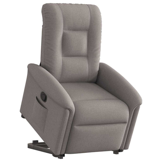 vidaXL Sillón reclinable elevable tela gris taupe