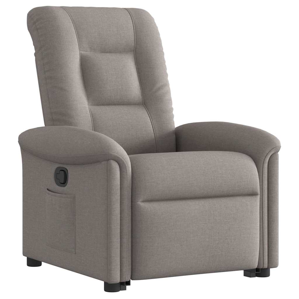 vidaXL Sillón reclinable elevable tela gris taupe