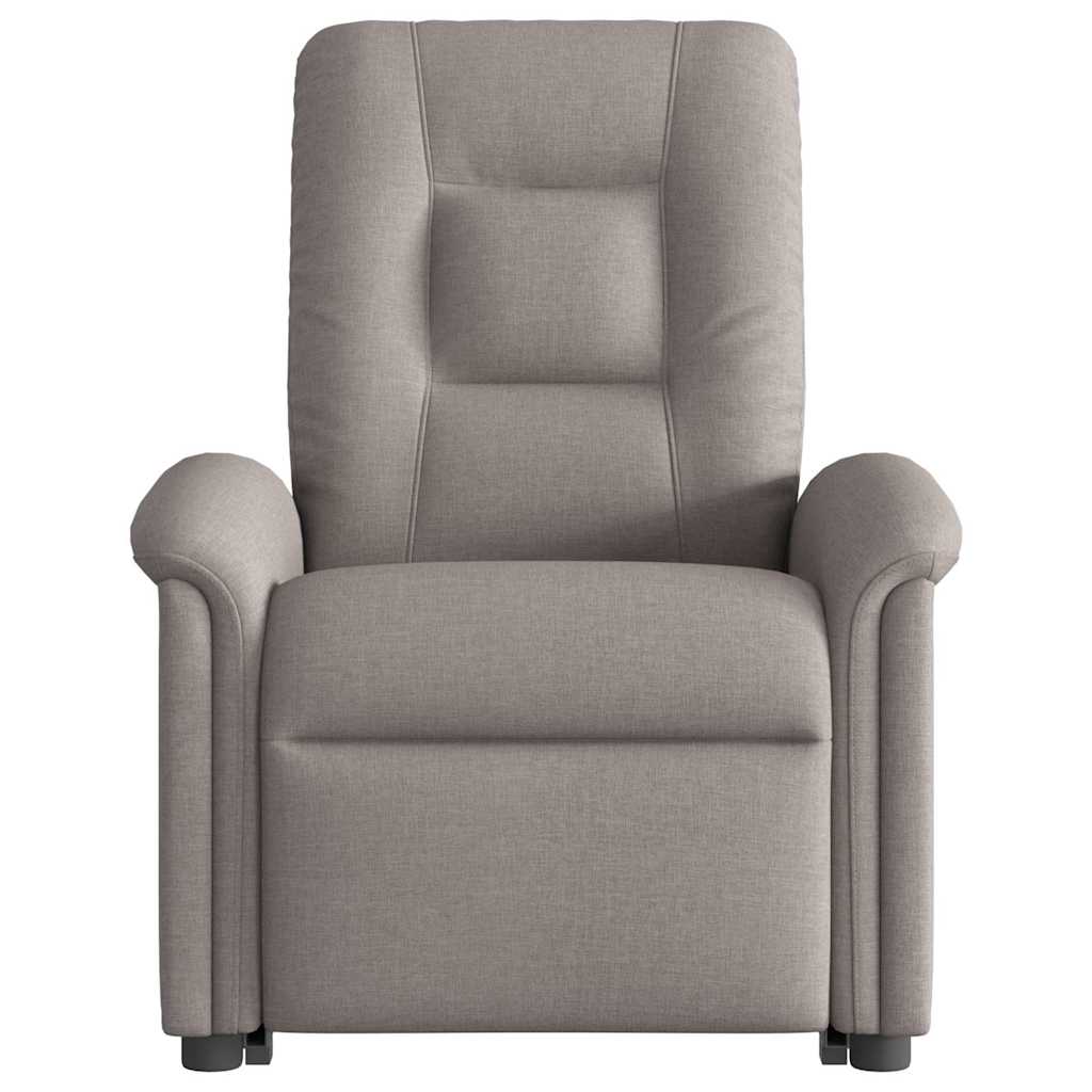 vidaXL Sillón reclinable elevable tela gris taupe