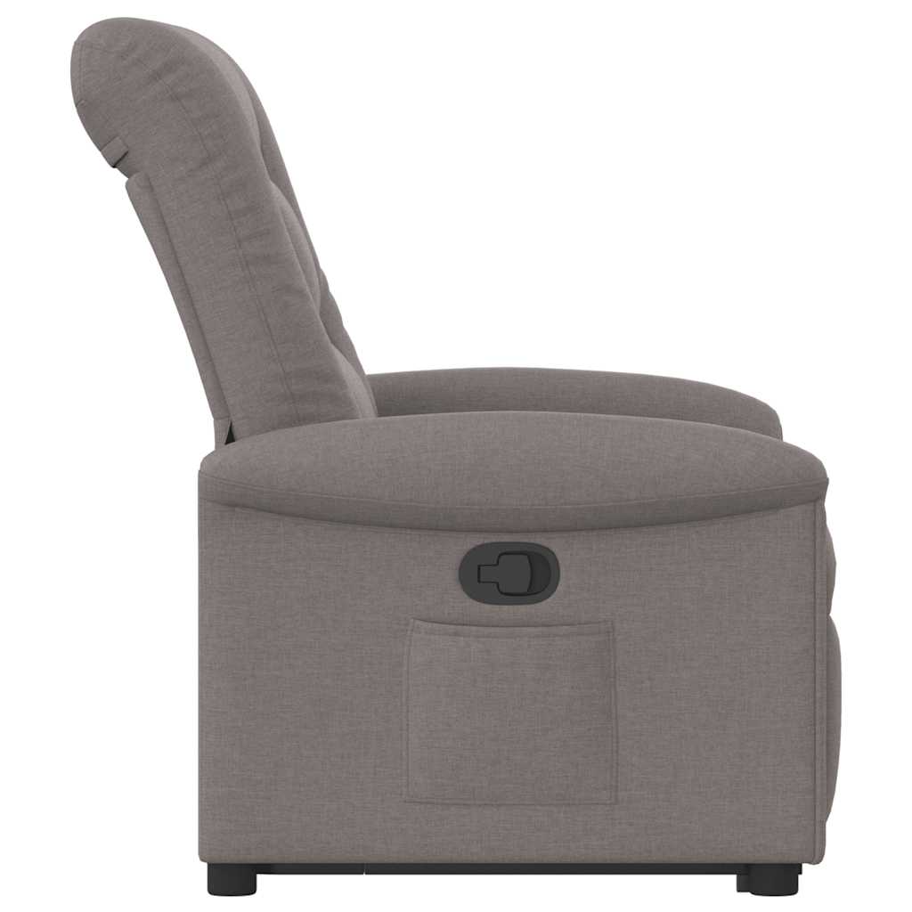 vidaXL Sillón reclinable elevable tela gris taupe