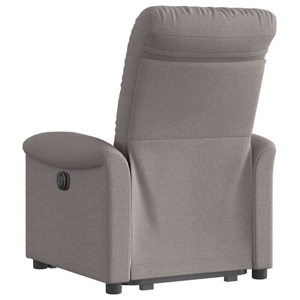 vidaXL Sillón reclinable elevable tela gris taupe