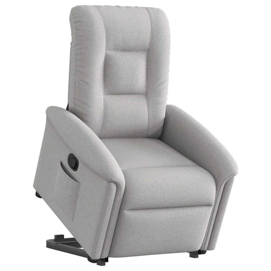 vidaXL Sillón reclinable elevable de tela gris nube