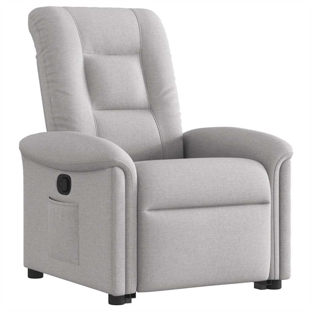 vidaXL Sillón reclinable elevable de tela gris nube