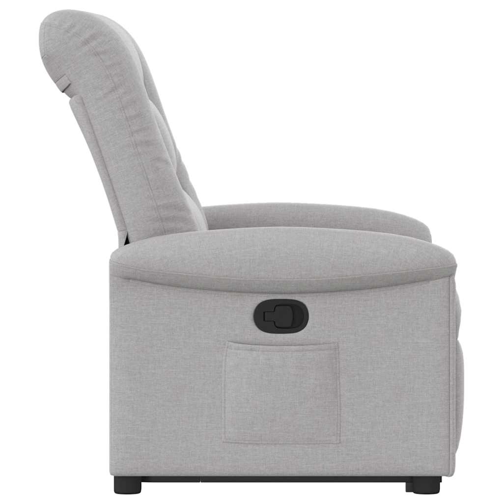 vidaXL Sillón reclinable elevable de tela gris nube