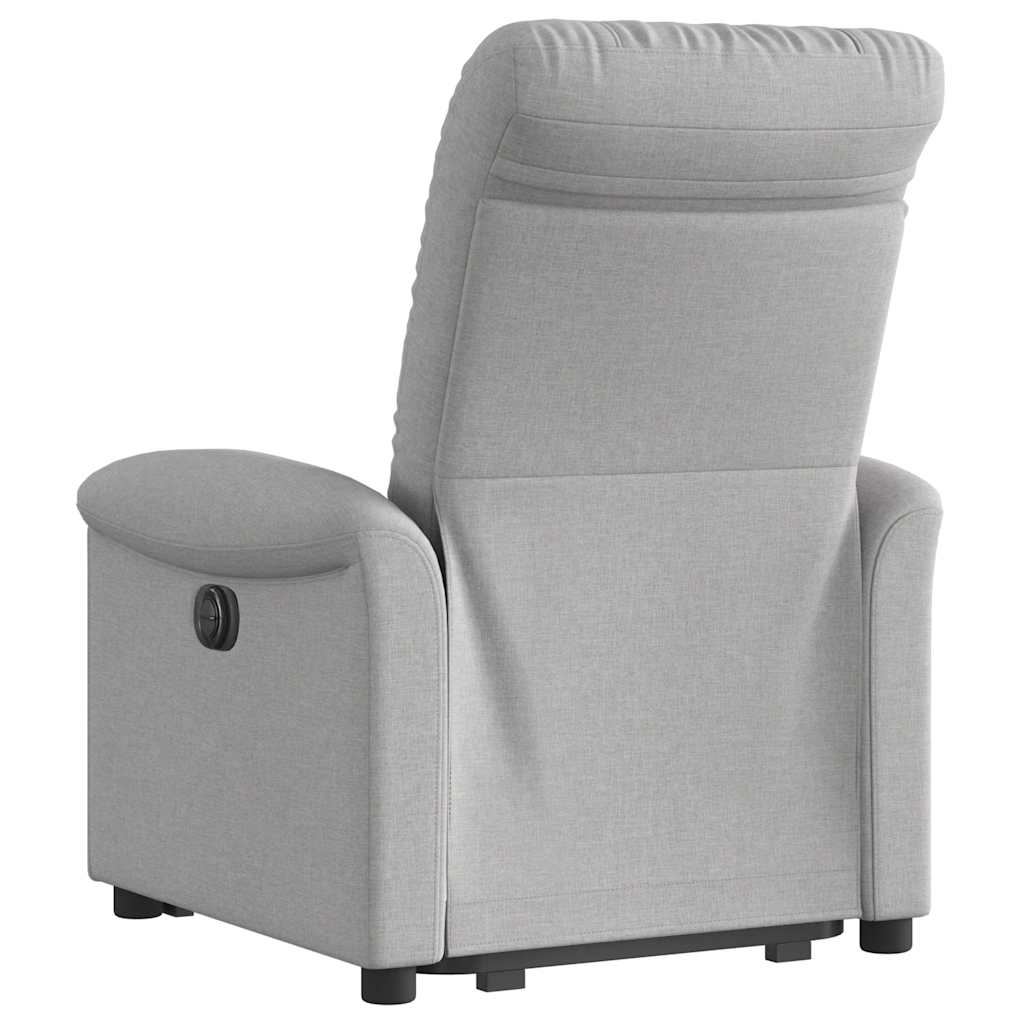 vidaXL Sillón reclinable elevable de tela gris nube