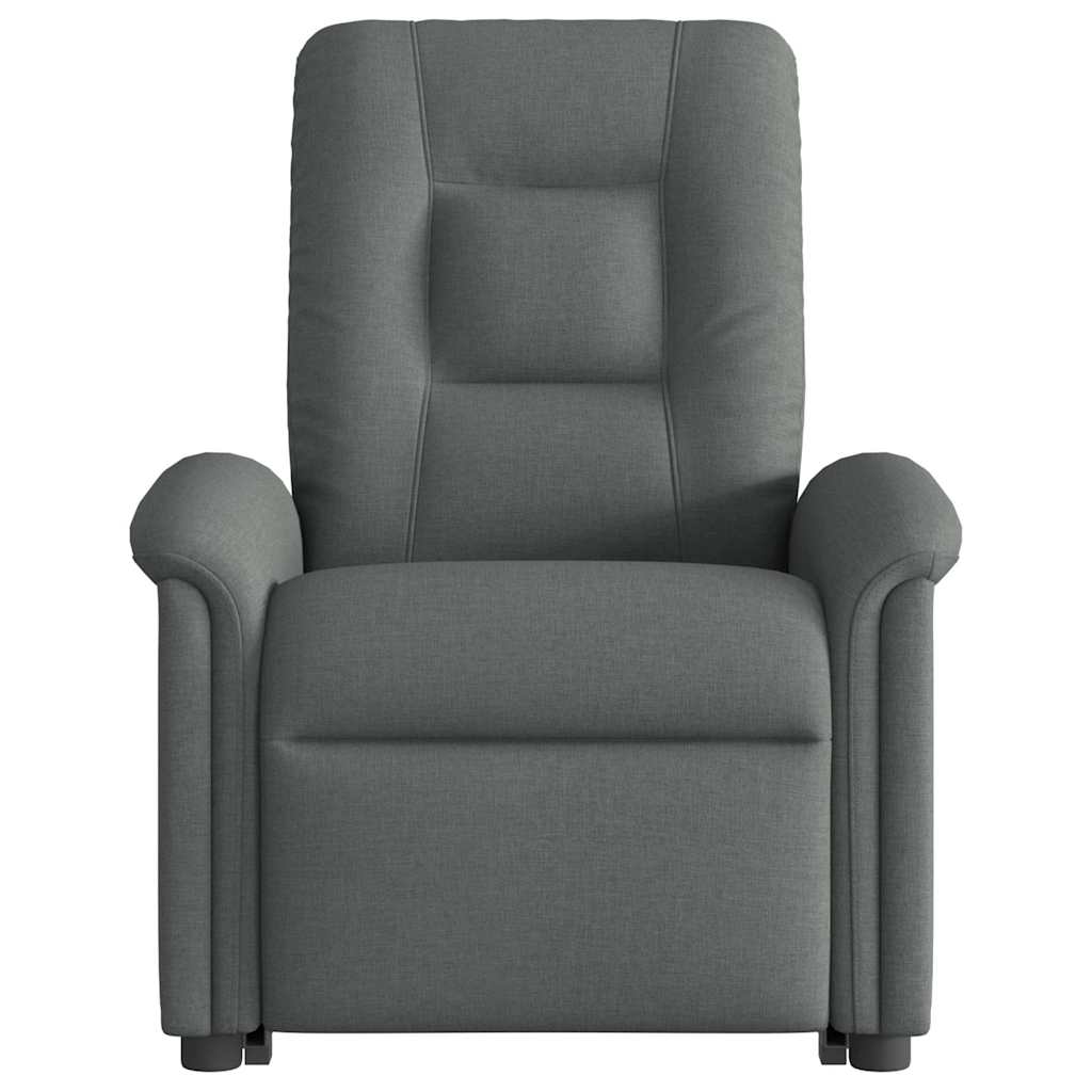 vidaXL Sillón eléctrico reclinable elevable de tela gris oscuro