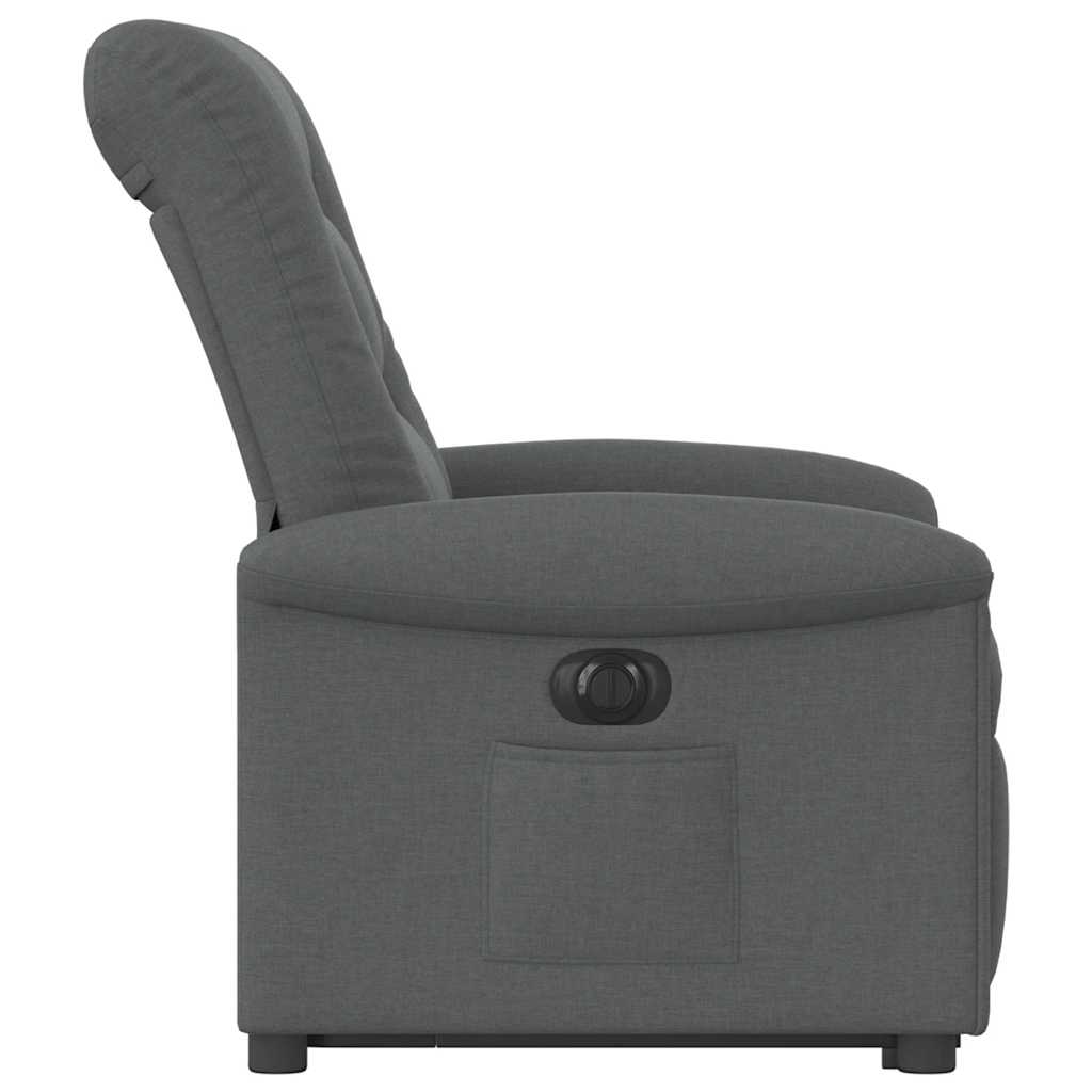 vidaXL Sillón eléctrico reclinable elevable de tela gris oscuro