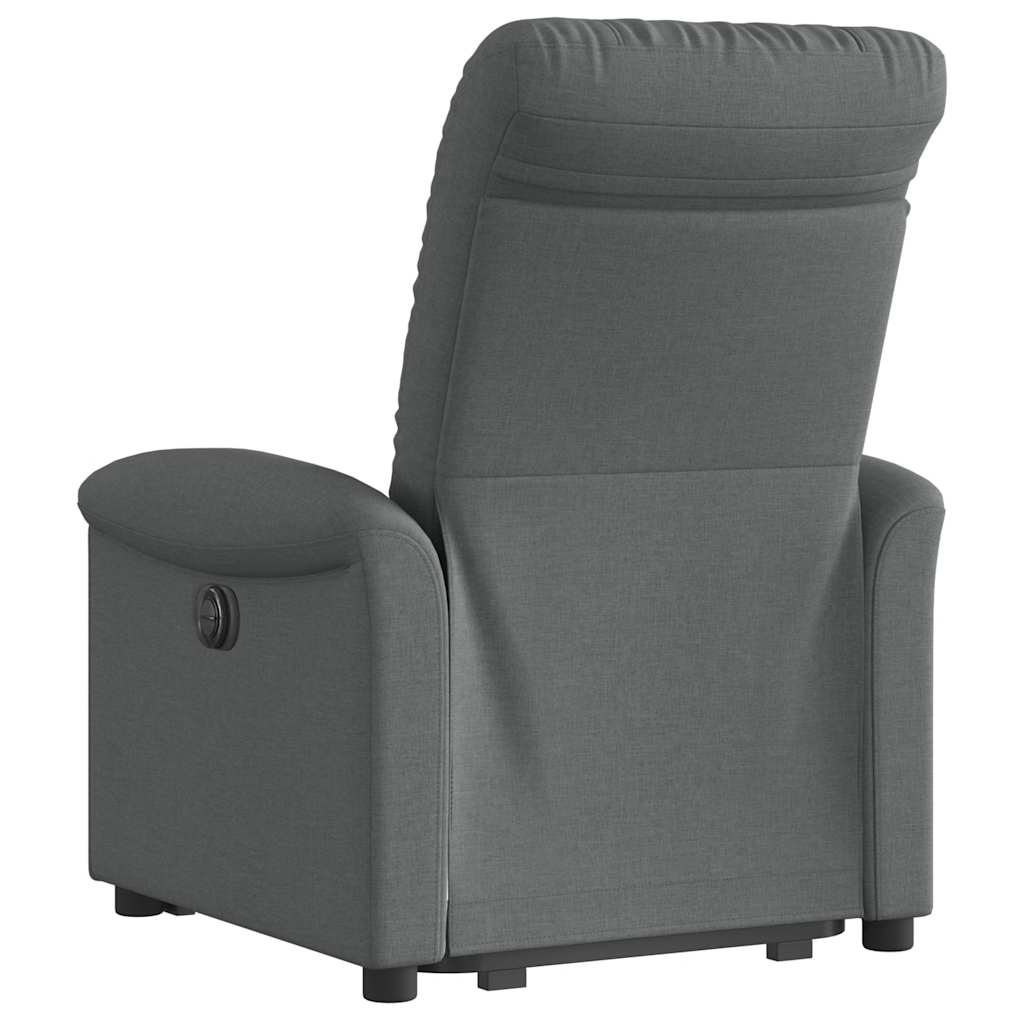 vidaXL Sillón eléctrico reclinable elevable de tela gris oscuro