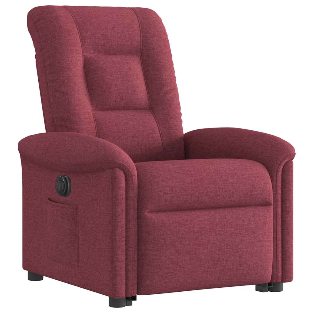 vidaXL Sillón eléctrico reclinable elevable de tela rojo tinto