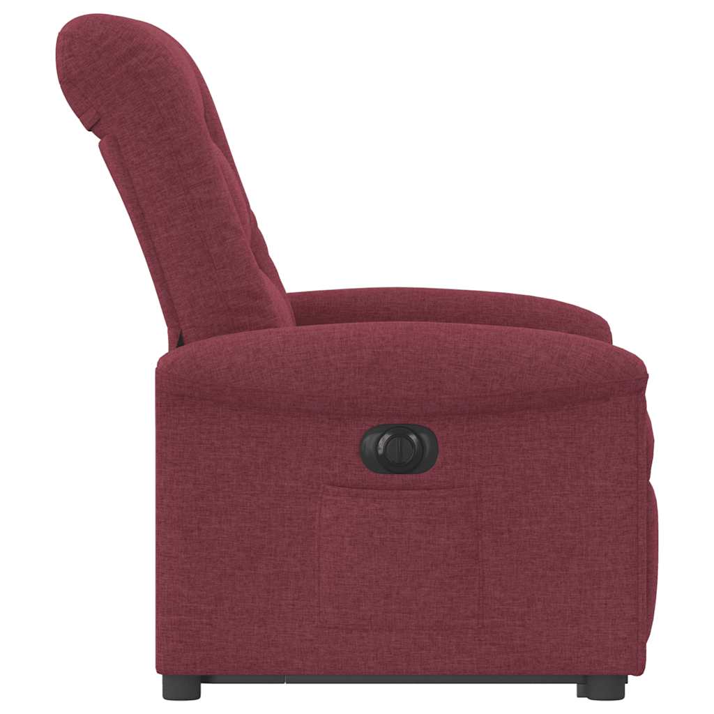 vidaXL Sillón eléctrico reclinable elevable de tela rojo tinto