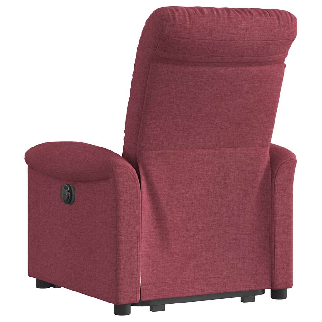 vidaXL Sillón eléctrico reclinable elevable de tela rojo tinto