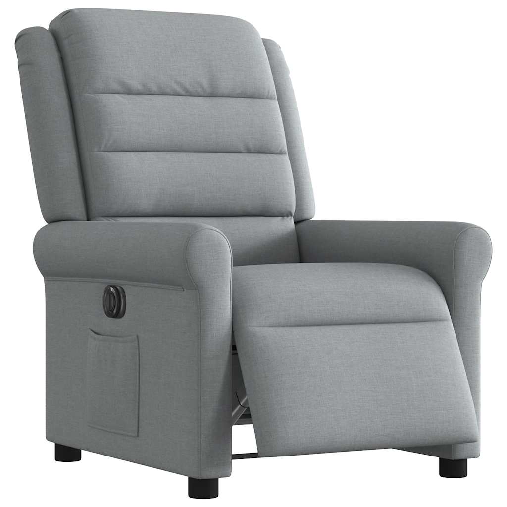 vidaXL Sillón reclinable eléctrico tela gris claro