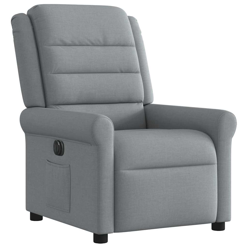 vidaXL Sillón reclinable eléctrico tela gris claro