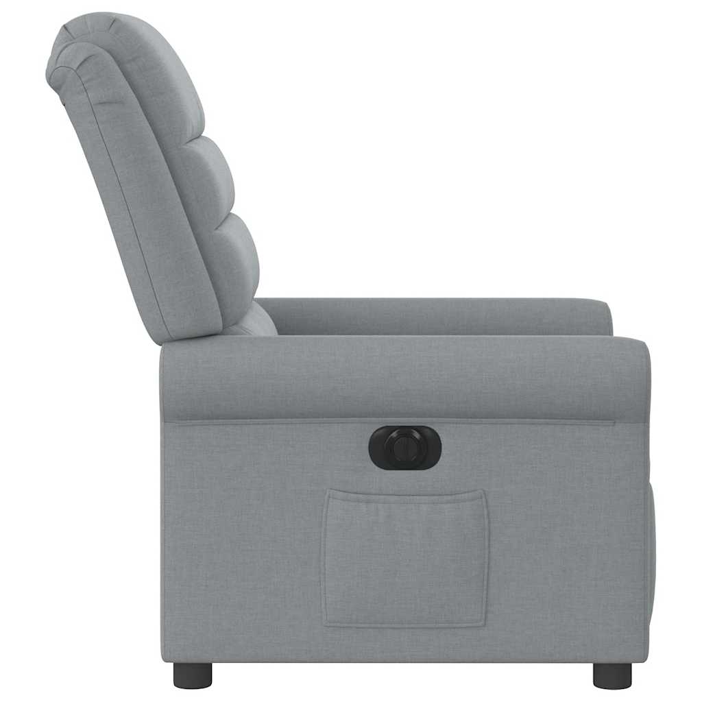 vidaXL Sillón reclinable eléctrico tela gris claro