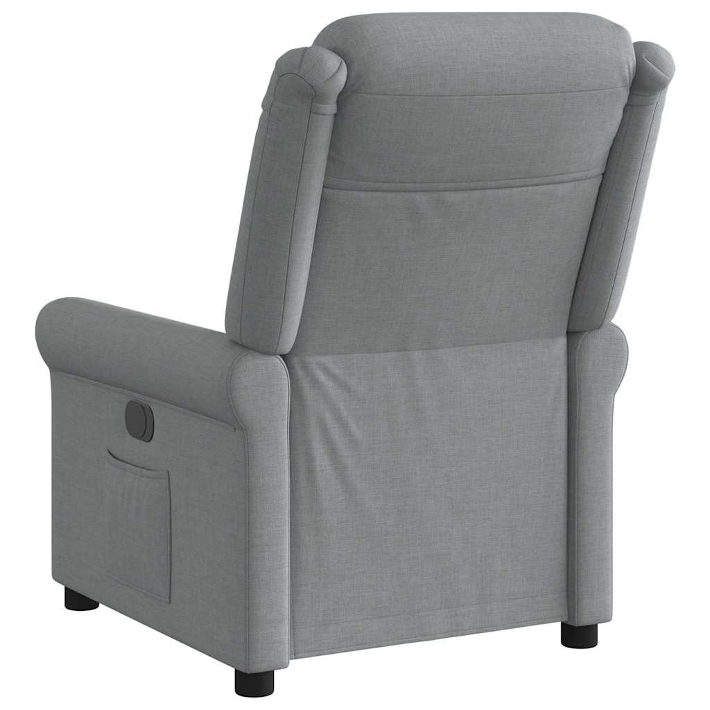 vidaXL Sillón reclinable eléctrico tela gris claro