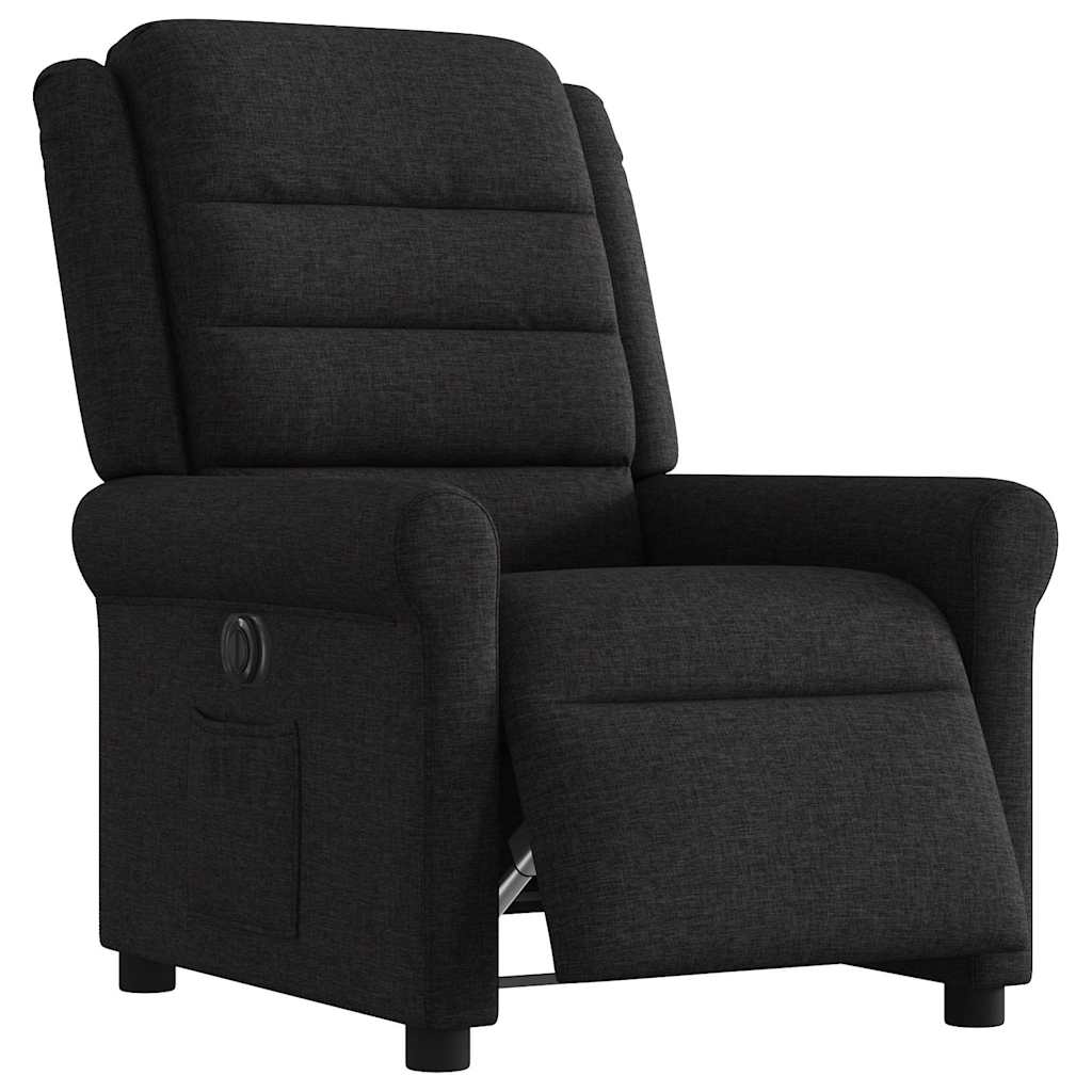 vidaXL Sillón reclinable eléctrico de tela negro