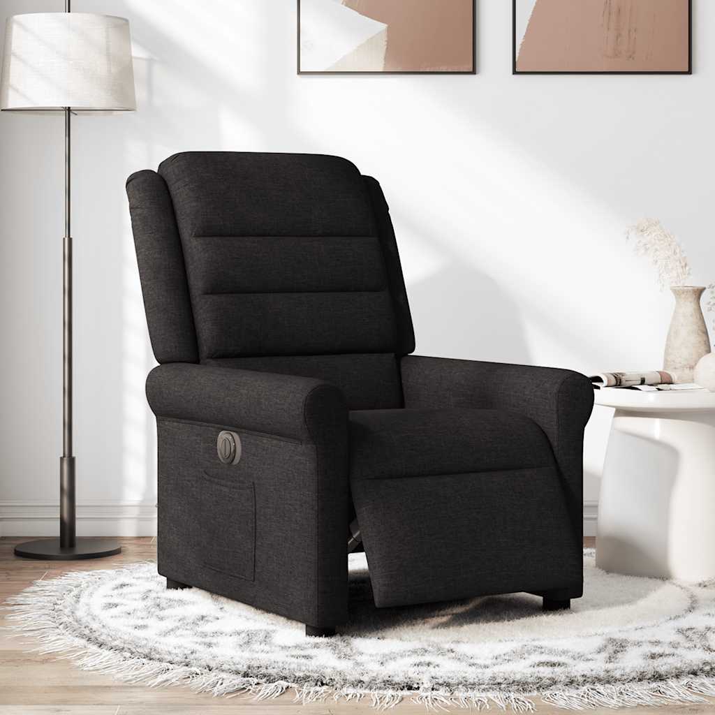 vidaXL Sillón reclinable eléctrico de tela negro