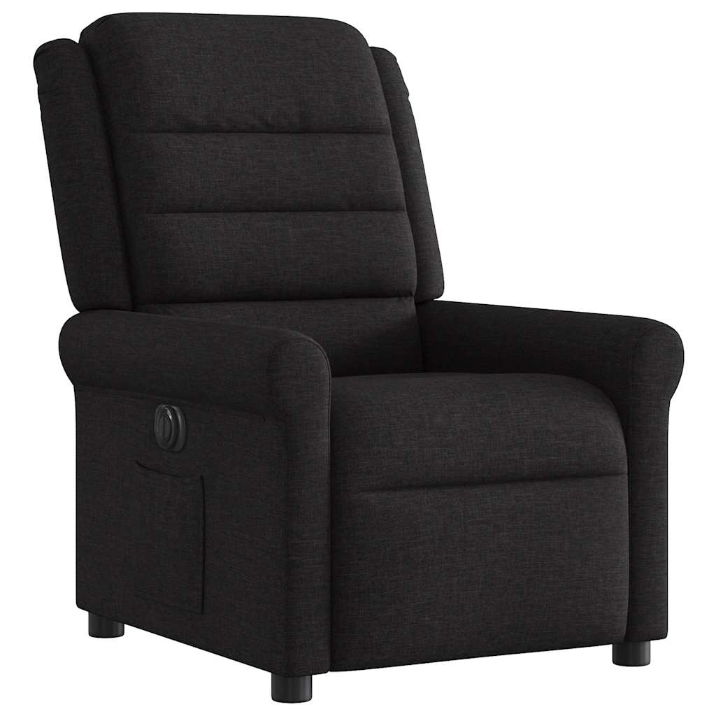 vidaXL Sillón reclinable eléctrico de tela negro