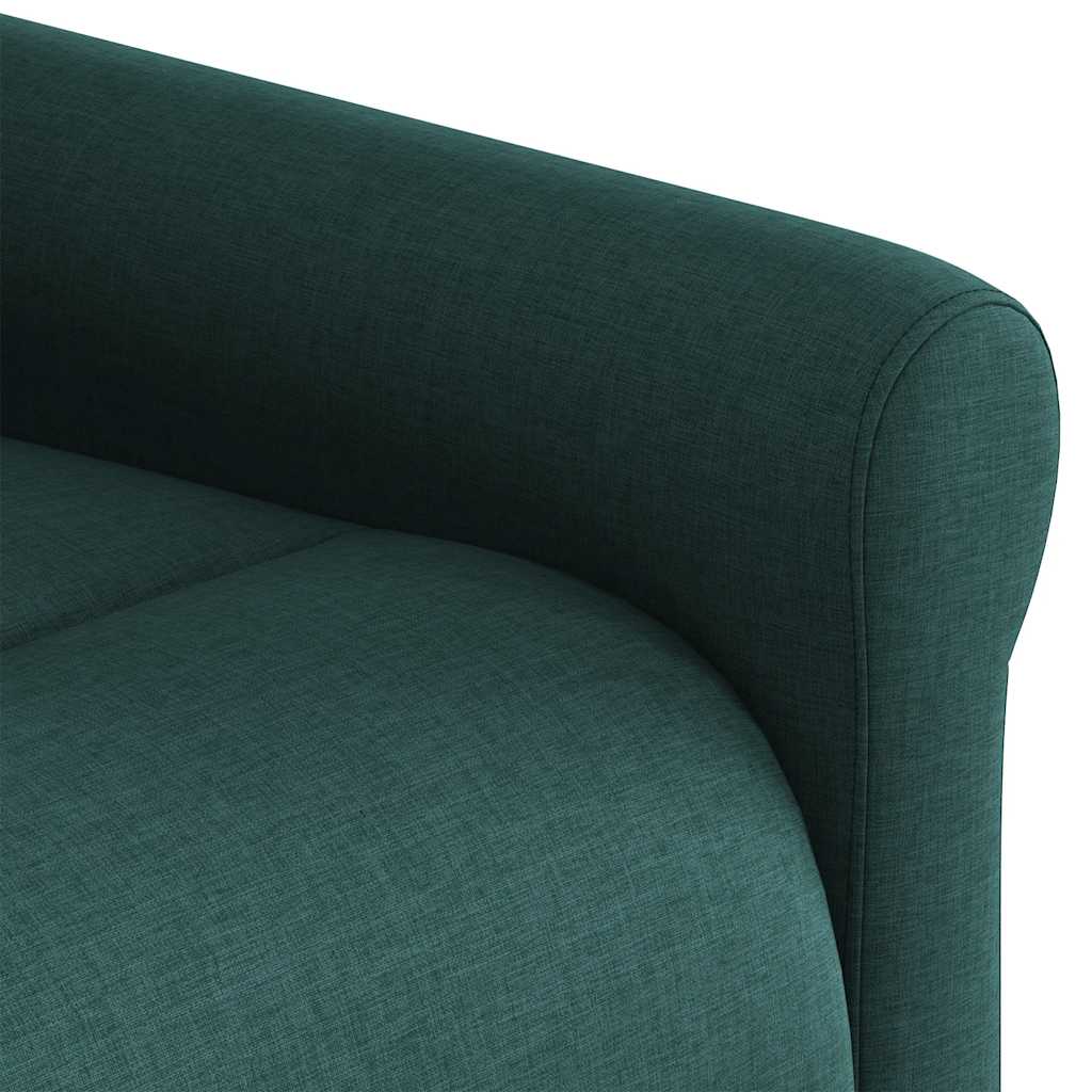 vidaXL Sillón reclinable eléctrico tela verde oscuro