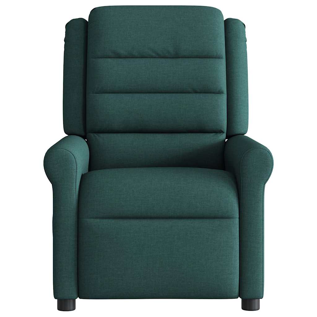 vidaXL Sillón reclinable eléctrico tela verde oscuro